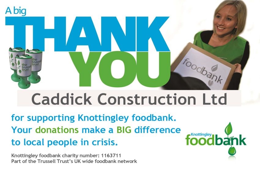 Caddick Construction supports local foodbank