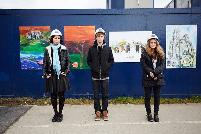 Caddick Construction unveil student artwork at Vangarde Shopping Park