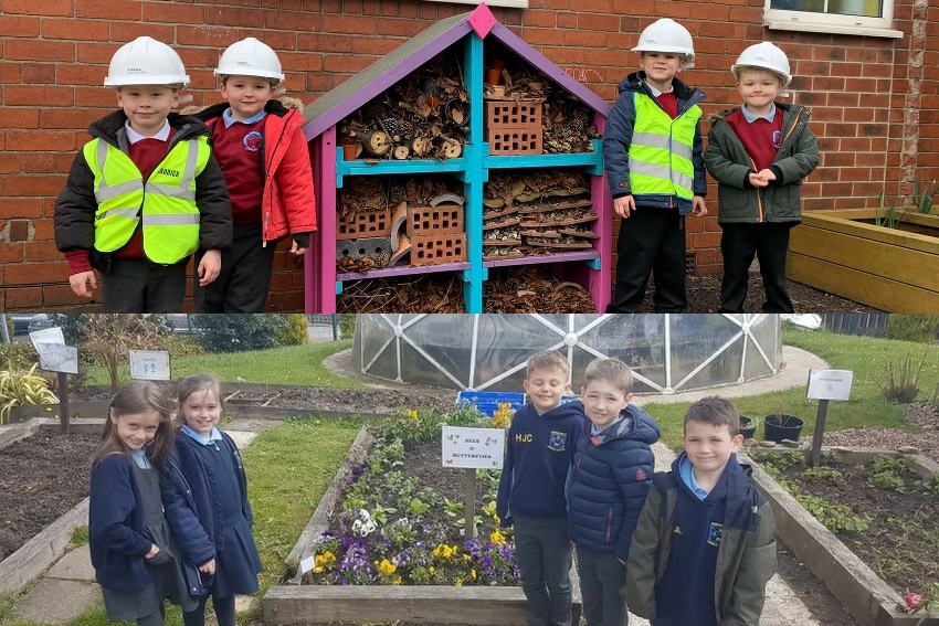 The team get back to nature with the help of West Yorkshire schoolchildren