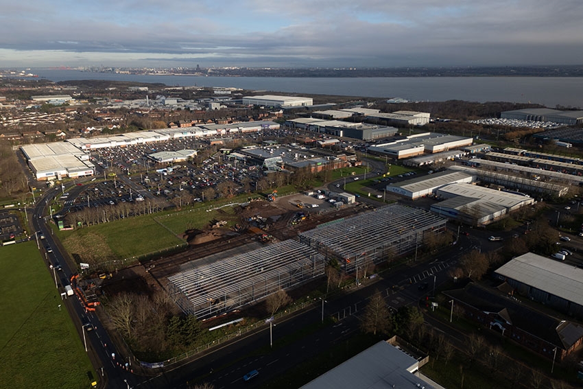 Building work gathers pace at 70,000 sq. ft industrial space on the Wirral