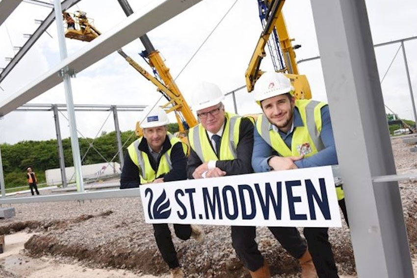 Steel frame erected as construction on designer discount store gets underway at Phoenix Park