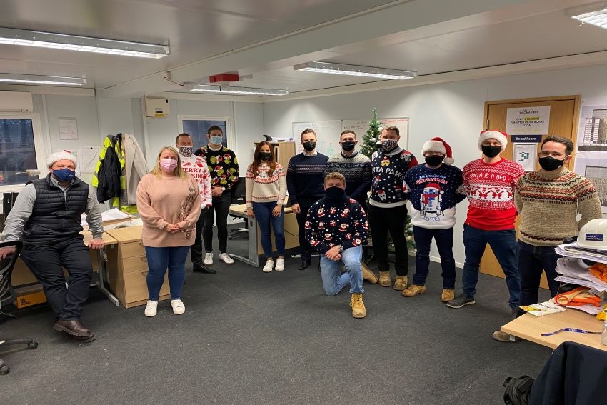 Caddick staff wore their Christmas jumpers to support MND Association 