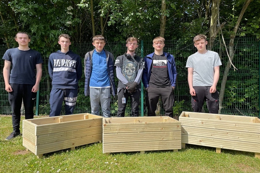 Wigan joinery students make planters